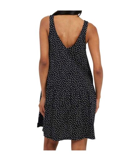 Womens/ladies Tiered V Neck Sleeveless Mini Dress Black White Brave Soul