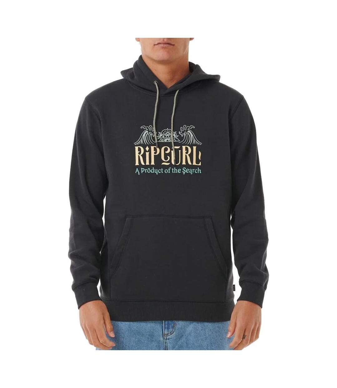 Sweat à capuche noir homme rip curl down line-1