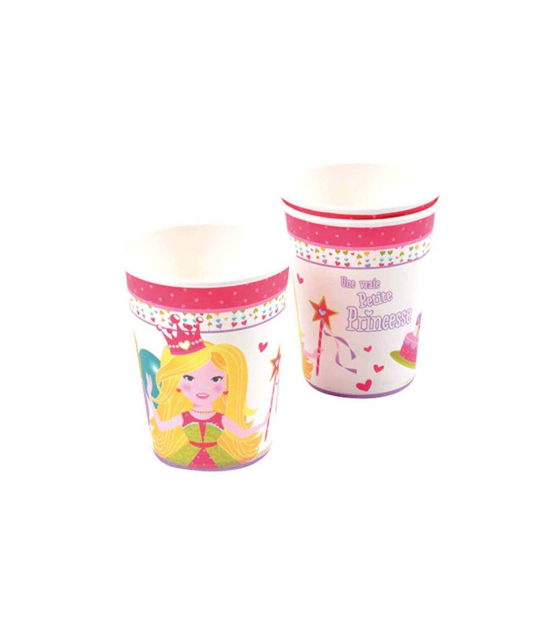 Lot de 6 Gobelets Jetables Princesse et Grenouille 25cl Rose-1