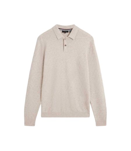 Mens Short-sleeved Polo Shirt Natural Ted Baker