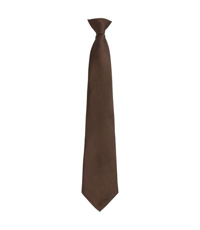 Premier Unisex Adult Colours Fashion Plain Clip-On Tie (Brown) (One Size)