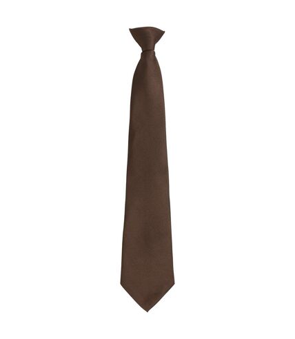 Premier Unisex Adult Colours Fashion Plain Clip-On Tie (Brown) (One Size)