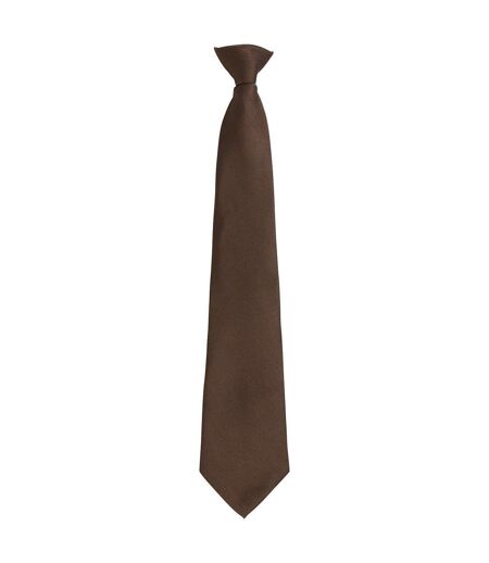 Premier Unisex Adult Colours Fashion Plain Clip-On Tie (Brown) (One Size) - UTPC6753