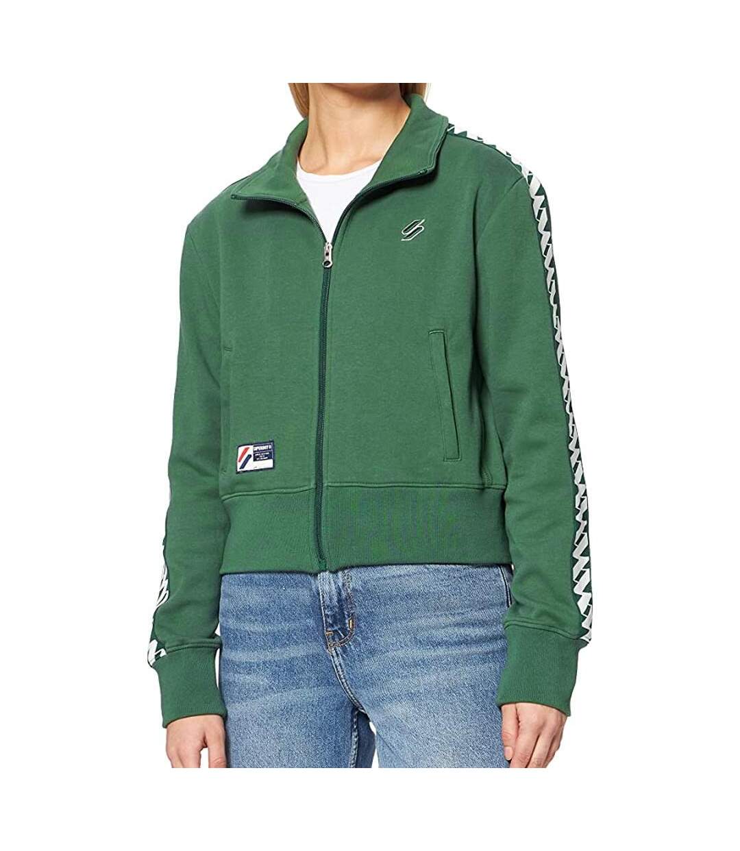 Veste de Survêtement Verte Femme Superdry Code Tape - 36-1