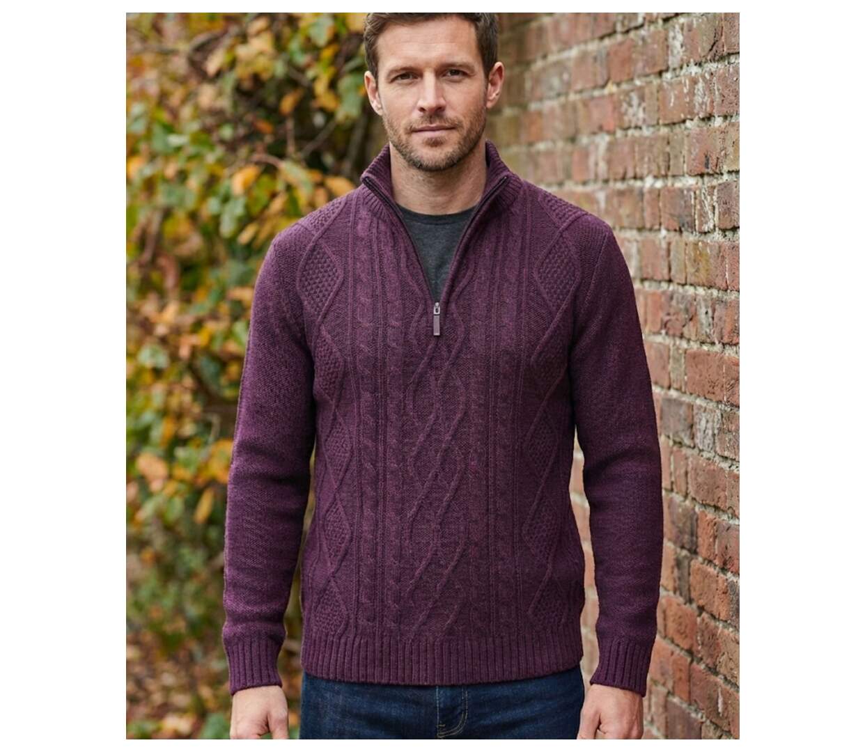 Pull camionneur col montant zippé 30% laine PIXEL1-1