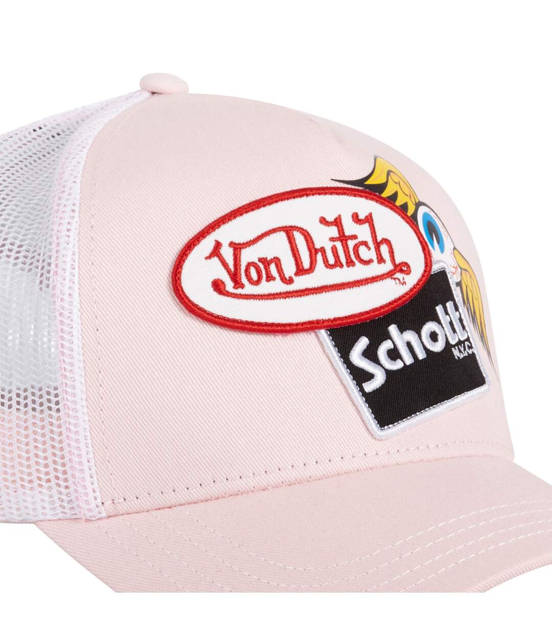 Casquette trucker avec filet Schott Pink Vondutch-3