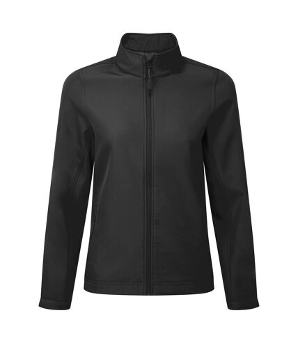 Premier Womens/Ladies Windchecker Recycled Printable Soft Shell Jacket (Black)
