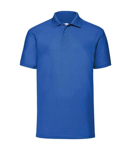 Mens pique polo shirt royal blue Fruit of the Loom