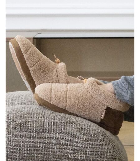 Isotoner Chaussons extra-light Bottillons homme sherpa, semelle gomme ultra souple