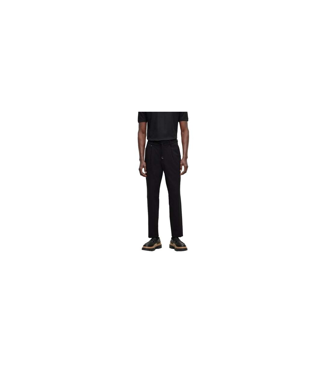 Pantalon Motif/style Plissé Adulte Noir Boss-1
