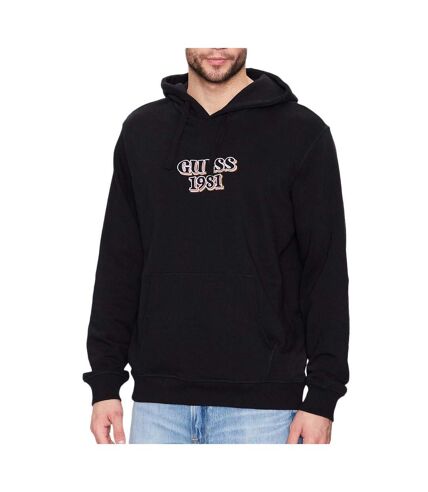 Sweat à Capuche Noir Homme Guess Embro - L