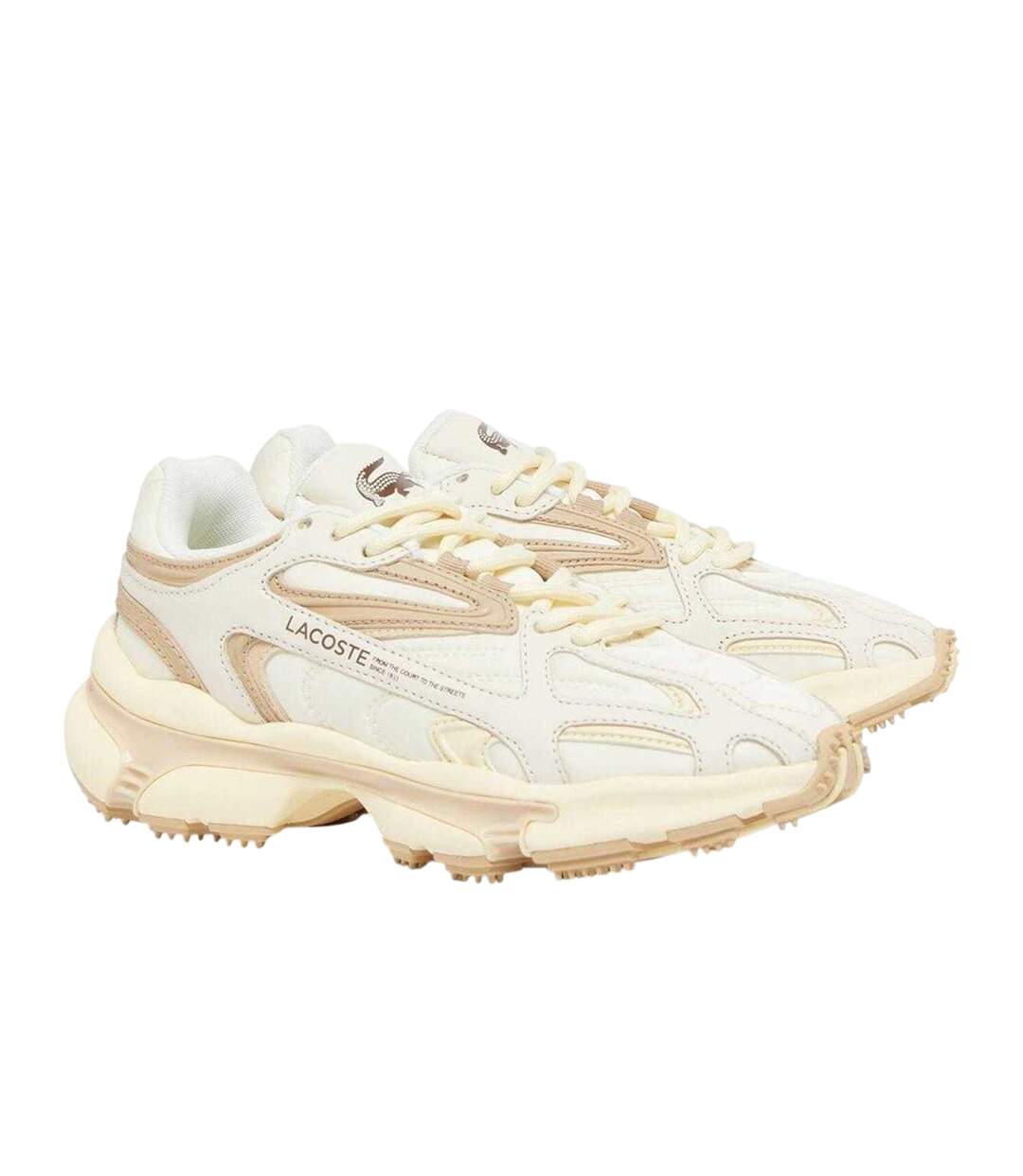 Womens/ladies L003 2k24 Leather Trainers Off White Lacoste-1