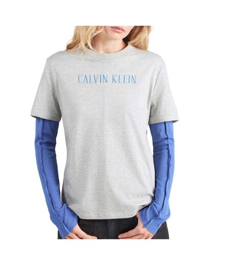 T-Shirt gris femme calvin klein jeans varsity