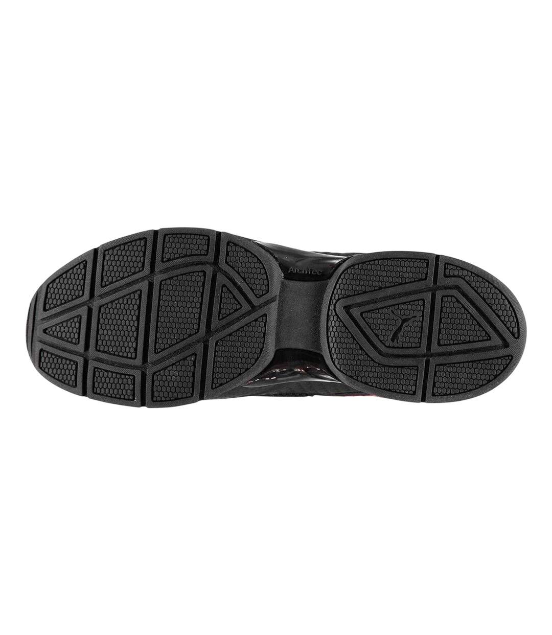 Mens Leader Bold Leather Trainers Black Red Puma-3