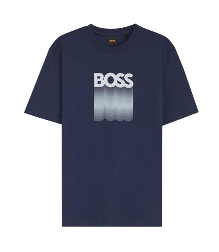 Mens Insignia Logo T-shirt Open Blue Boss