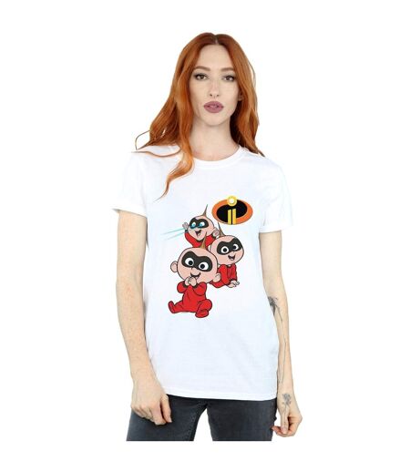 Disney Womens/Ladies The Incredibles Jak Jak Cotton Boyfriend T-Shirt (Blanc) - UTBI41879