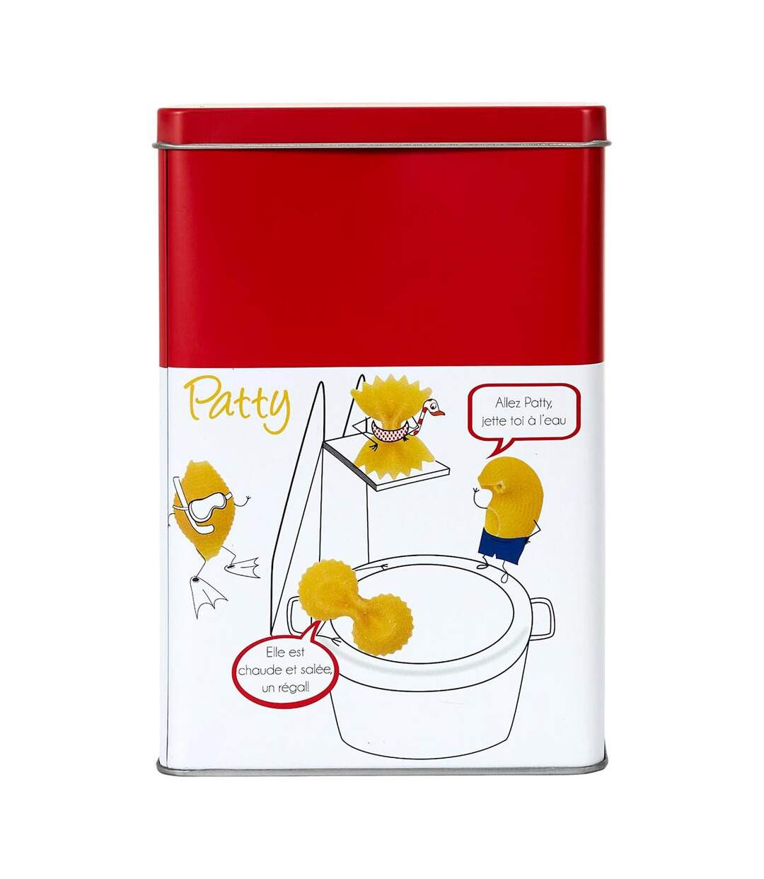 Boîte à Pâtes en Métal Ludique 18cm Rouge-2