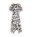 Robe Mi-longue Manches Bouffantes Motif/style Coquelicot Floral Abriee Femme Noir Ted Baker-2