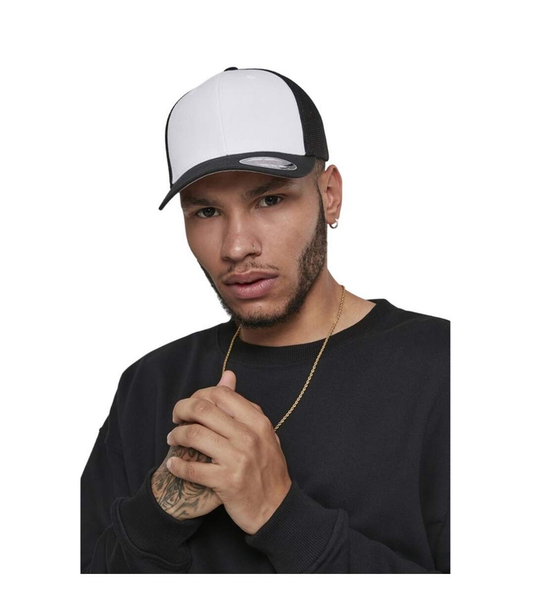 Casquette De Baseball Blanc Noir Flexfit-1