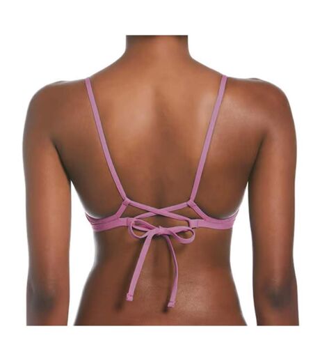 Haut de maillot de bain violet femme nike lace up - l