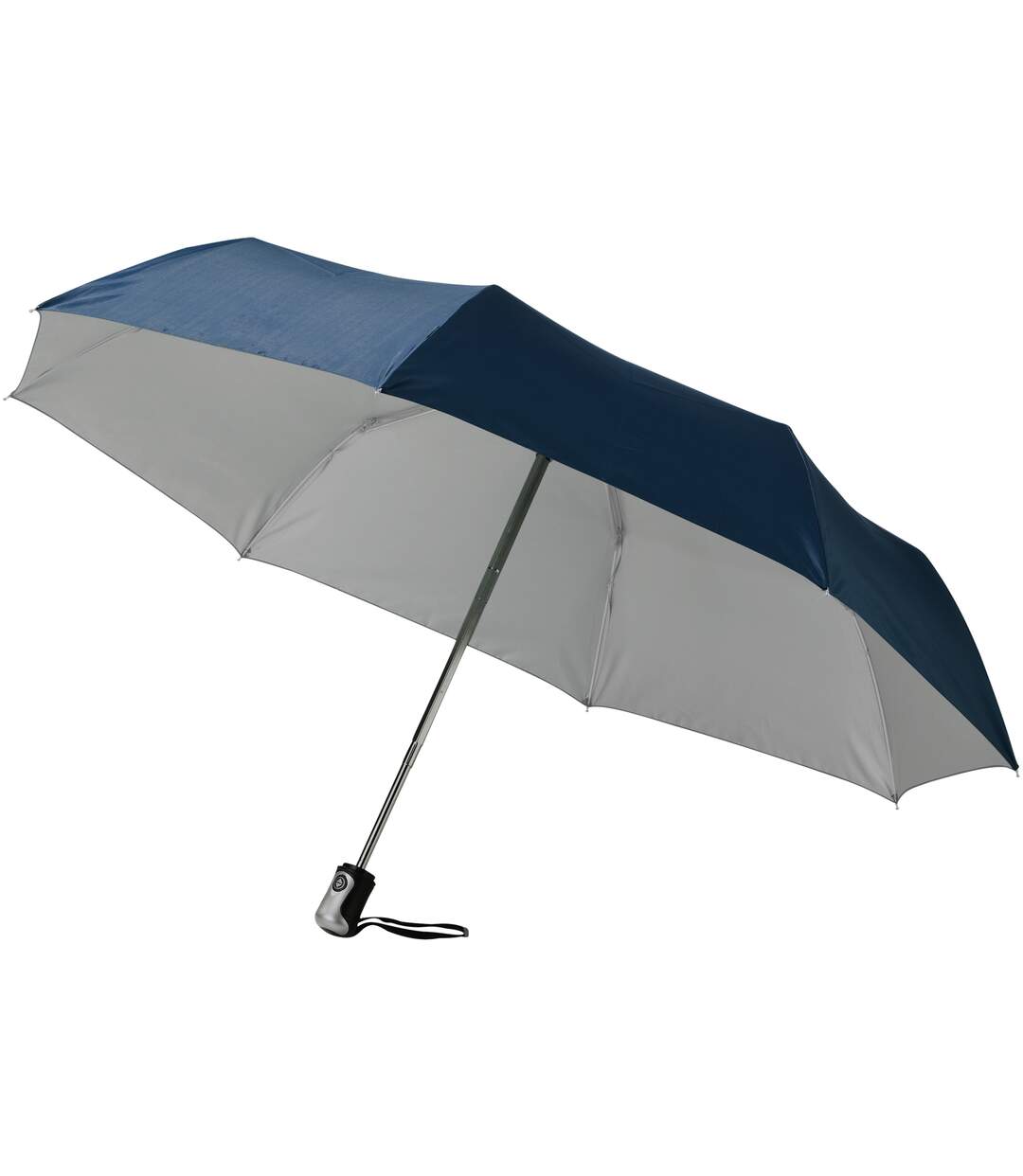 Alex 54.61cm parapluie 3 sections à ouverture et fermeture automatiques taille unique bleu marine/argent Bullet-1