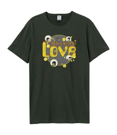 T-shirt All You Need Is Love Adulte Charbon Amplified