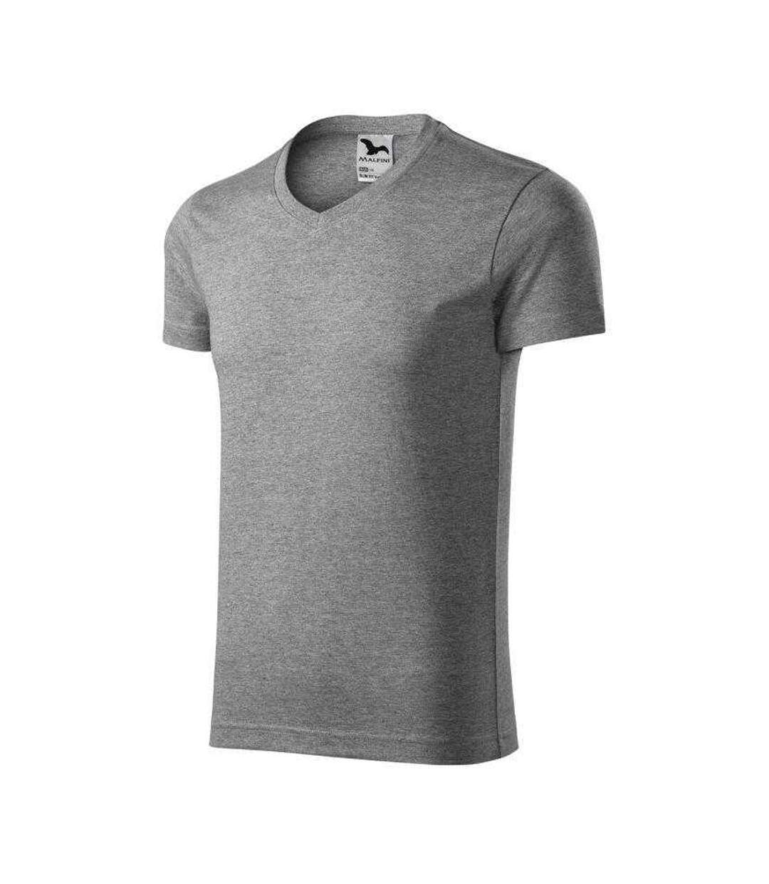 T-shirt Motif/style Chiné Homme Gris Chiné Malfini-3