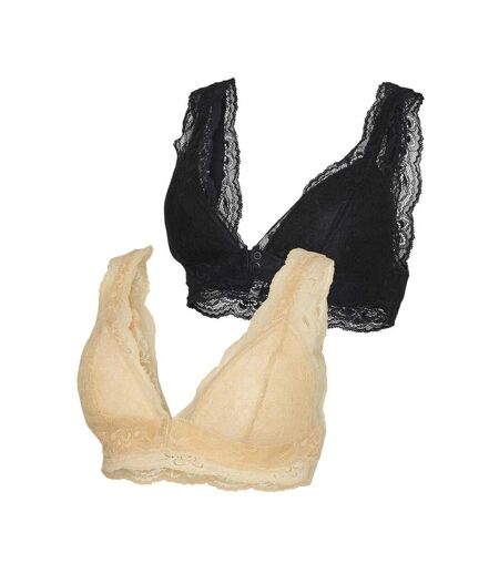 x2 soutien gorge de grossesse orange/noir femme mamalicious enia