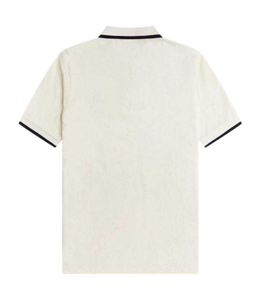 Mens Zip Neck Polo Shirt Ecru Fred Perry-3