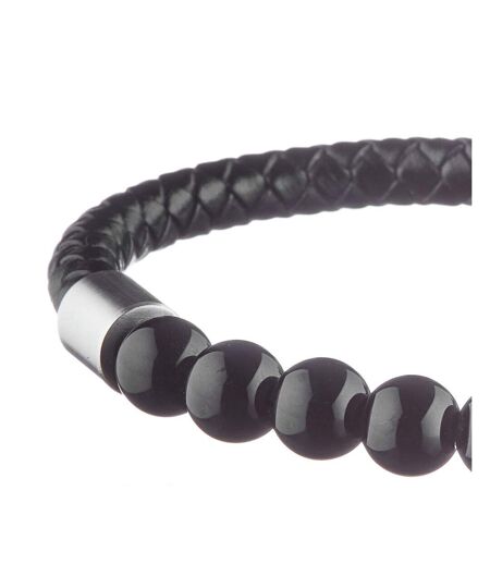Bracelet cuir tréssé noir homme geographical norway sg-315004 - taille unique