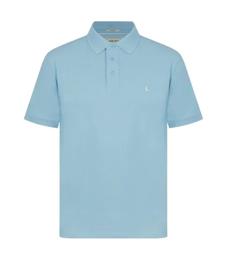 Mens Classic Embroidered Logo Polo Shirt Fresh Blue Sky Jack Wills