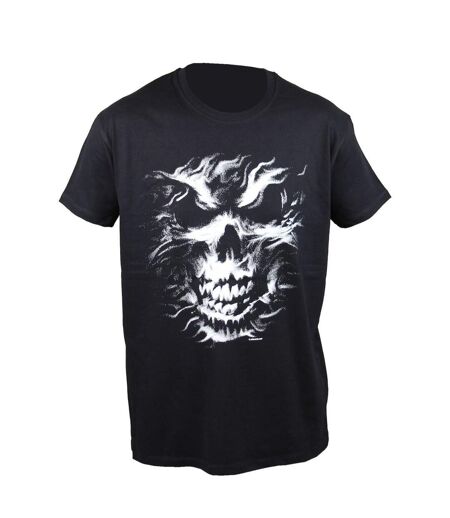 T-shirt homme manches courtes - Tête de mort Biker 8900 - noir