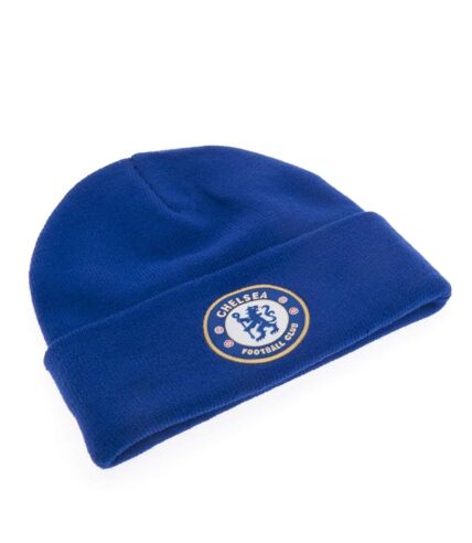 Chelsea FC Official Adults Unisex Turn Up Knitted Hat (Royal Blue)