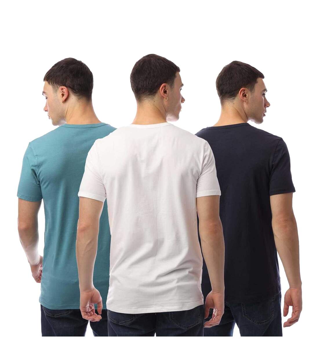 T-shirts Basic Homme Bleu Blanc Noir Lyle & Scott-2