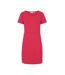 Robe Mancherons Motif/style Uni Femme Corail Foncé Lazy Jacks-1