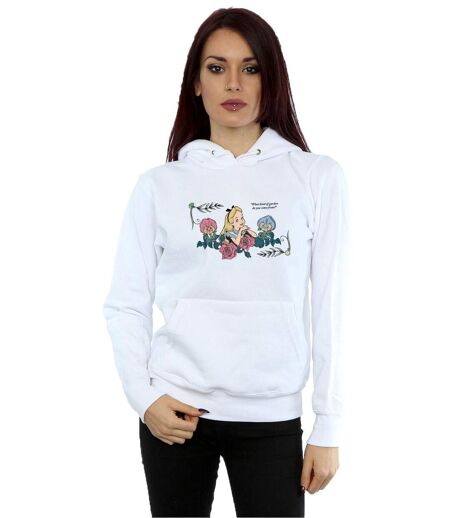 Disney - Sweat à capuche ALICE IN WONDERLAND WHAT KIND OF GARDEN - Femme (Blanc) - UTBI2988