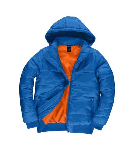 B&c Mens Superhood Padded Bomber Jacket Royal Blue Neon Orange B&C Superhood