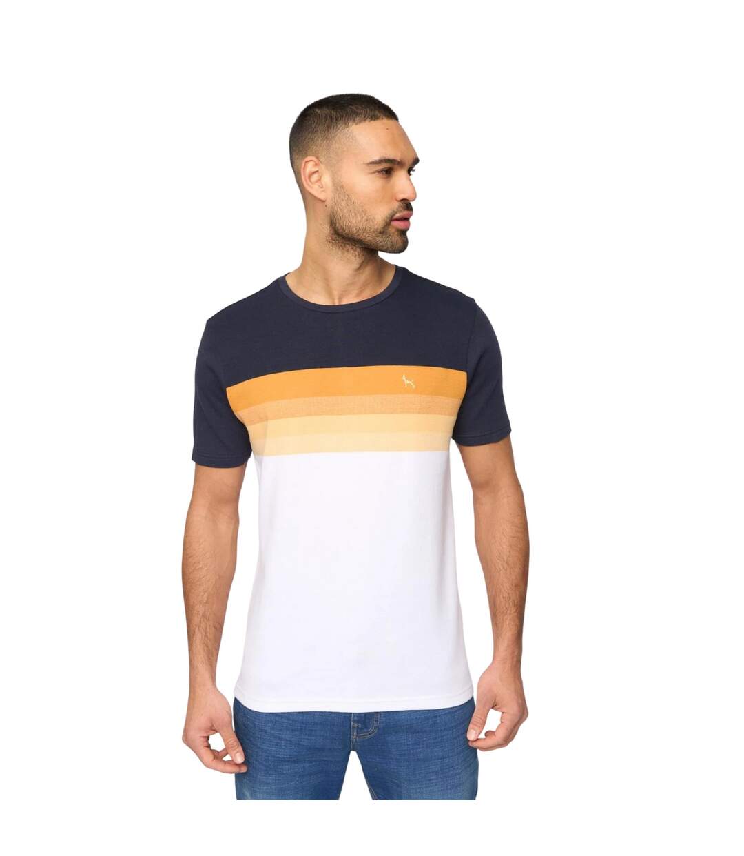 Mens kemble t-shirt navy/orange Bewley & Ritch-4