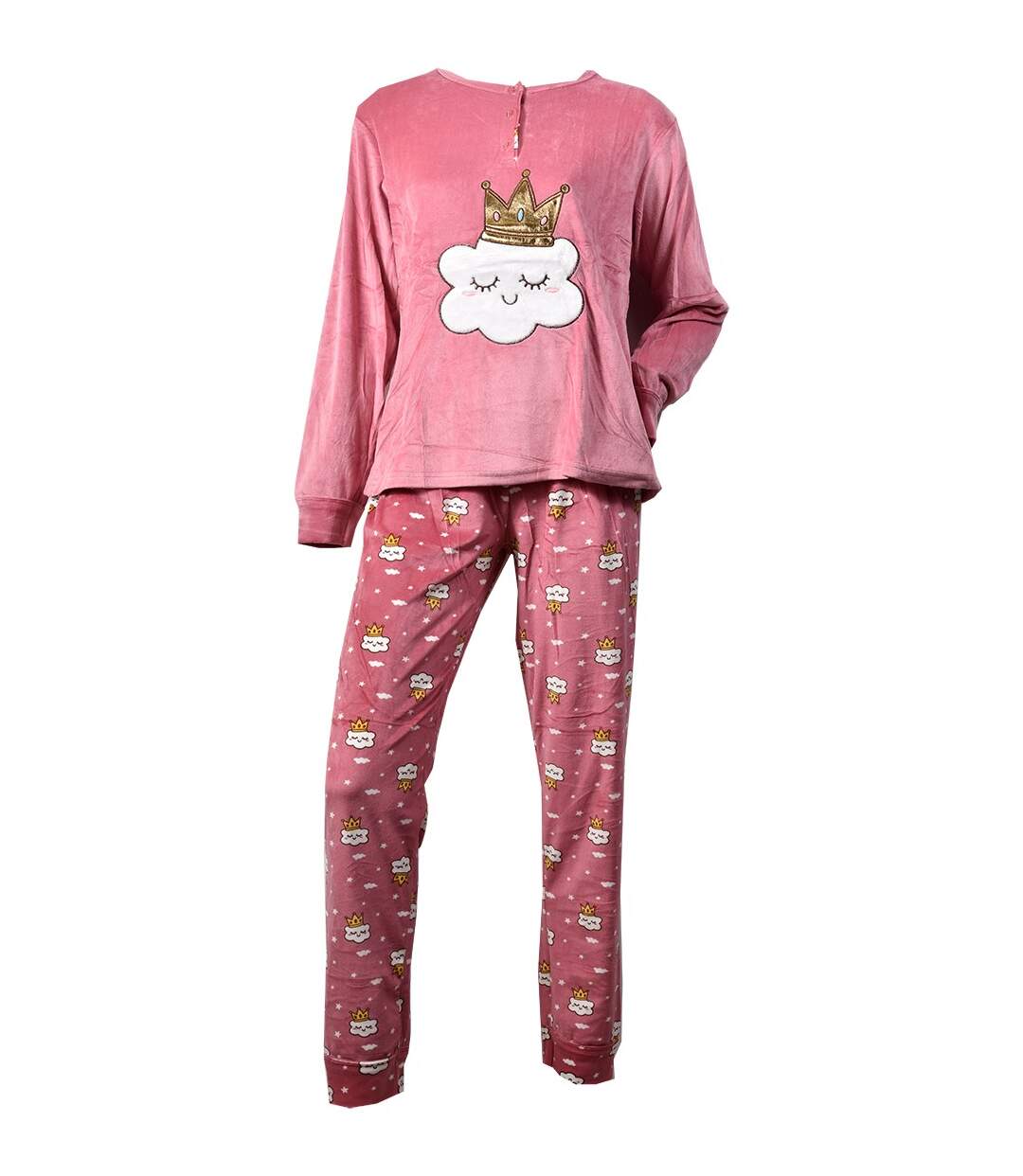 Pyjama Femme Long Cocooning Polaire 103 KING CLOUD Rose