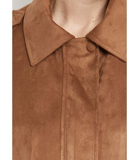 Blouson zippé suédine taille resserrée