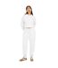 Womens/ladies Wide Leg Jogging Bottoms White Brave Soul-1