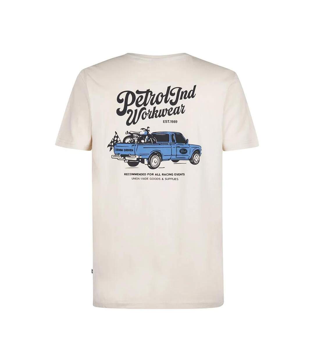 T-Shirt blanc/bleu homme petrol industries classic-2