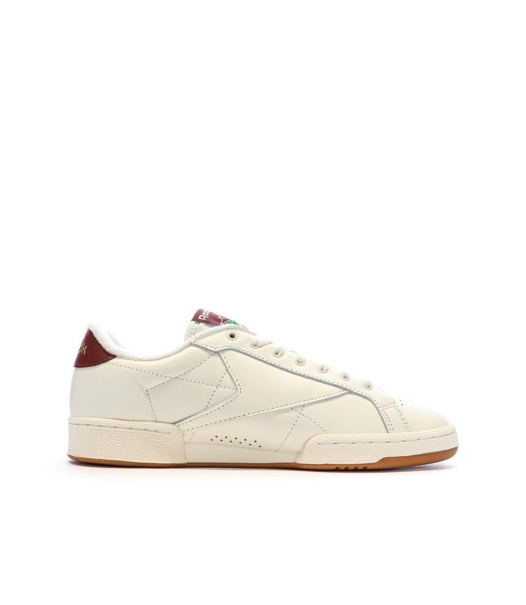 Baskets blanches/bordeaux homme reebok club grounds-2