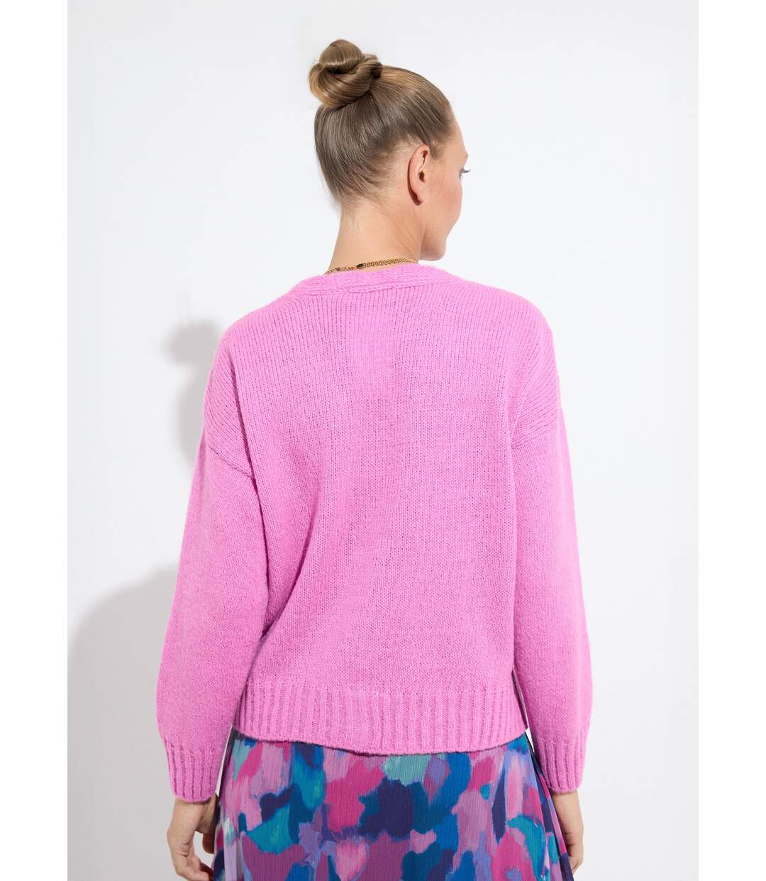Gilet col V boutonné mélange mohair-2