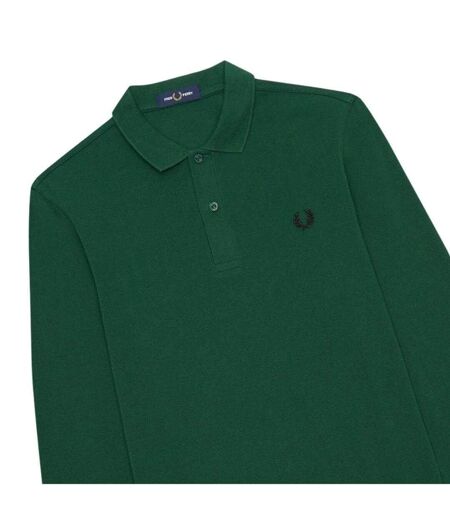 Polo Manches Longues Motif Uni Adulte Vert Sombre Fred Perry