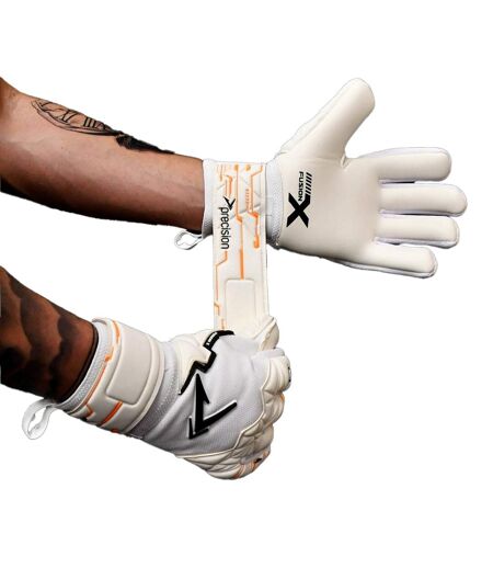 Gants de gardien de but fusion negative adulte blanc / orange fluo / noir Precision