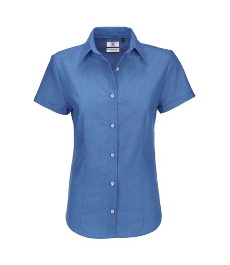 B&C Ladies Oxford Short Sleeve Shirt / Ladies Shirts (Oxford Blue) - UTBC116