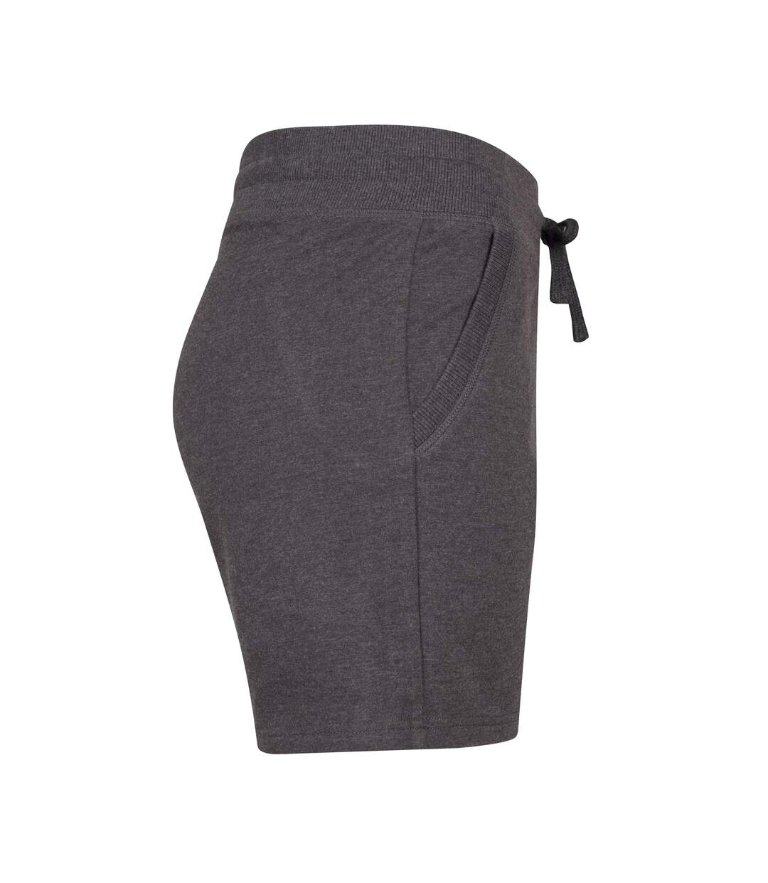 Womens/ladies Terry Heather Plain Shorts Charcoal Build Your Brand-4
