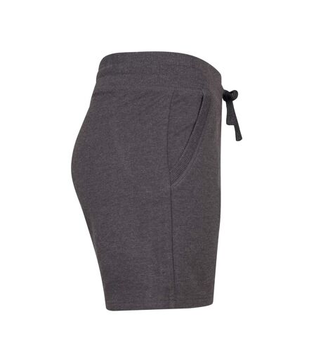 Womens/ladies Terry Heather Plain Shorts Charcoal Build Your Brand