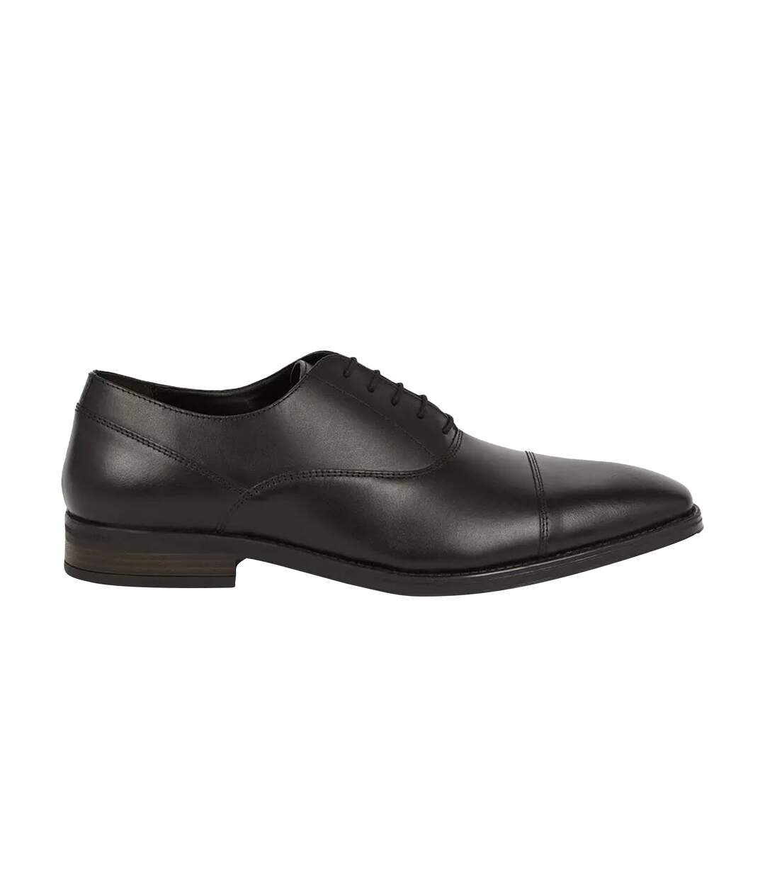 Mens leather toe cap oxford shoes black Burton-1